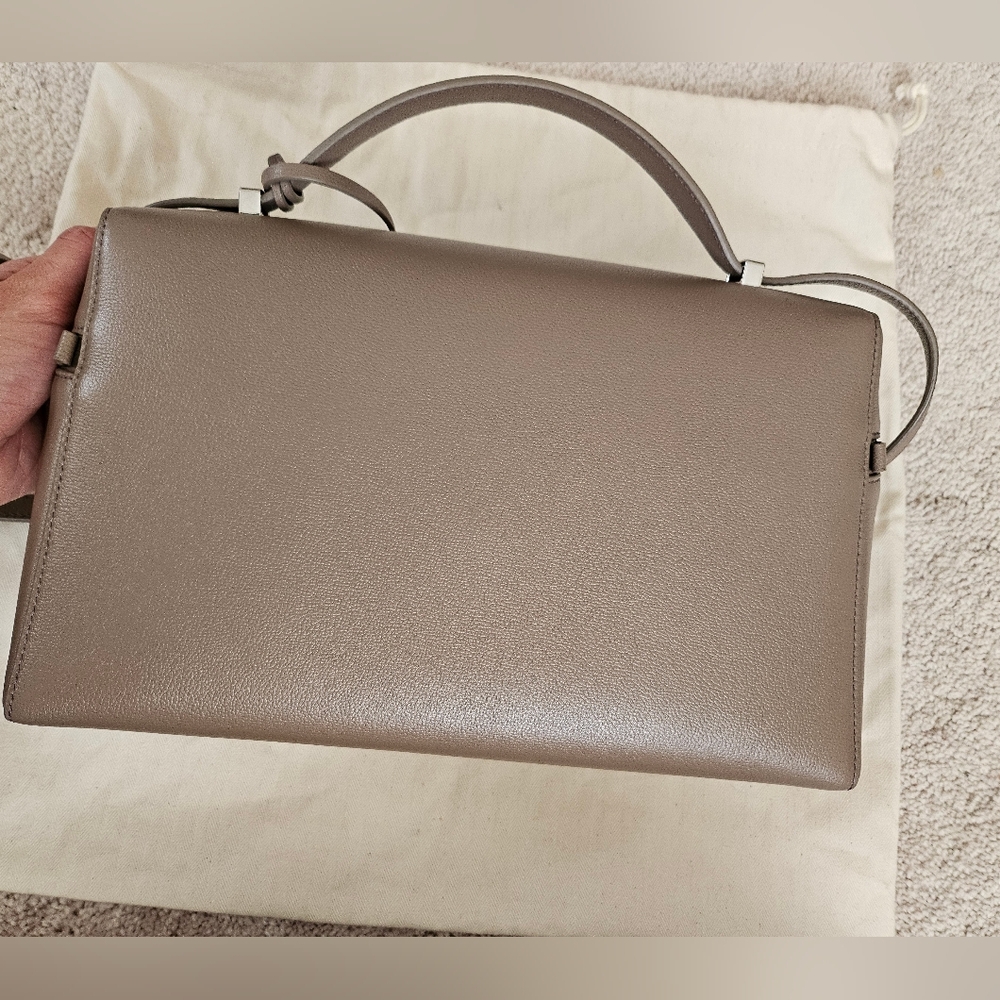 Loro Piana Extra Bag L27 Calfskin Warm Mastic/Antique Silver D0Q4 $4200 - Picture 9 of 13